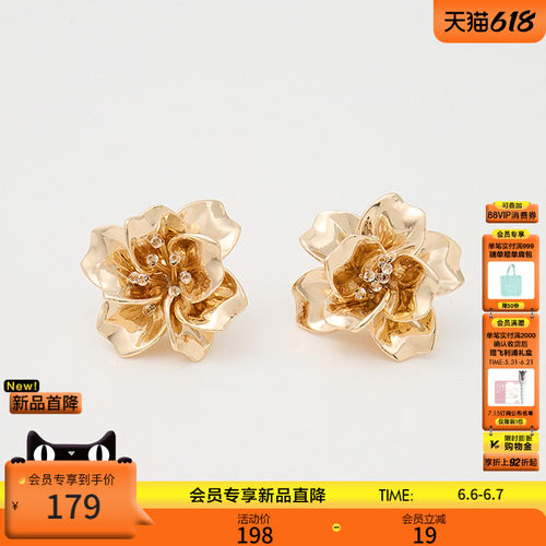 MOUSSY 2026春季新品清新烂漫日系花朵百搭耳环耳饰010JS356-4181