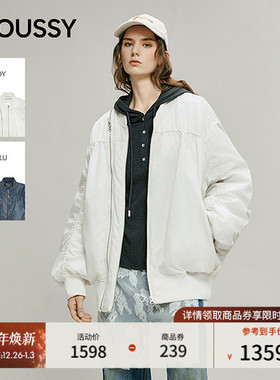 MOUSSY 2025冬季新品复古慵懒风廓形宽松棉服夹克女028IAA30-2091