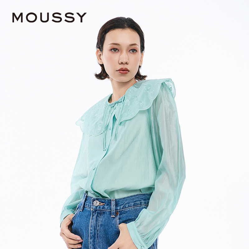 MOUSSY新中式田园风可拆卸领衬衫