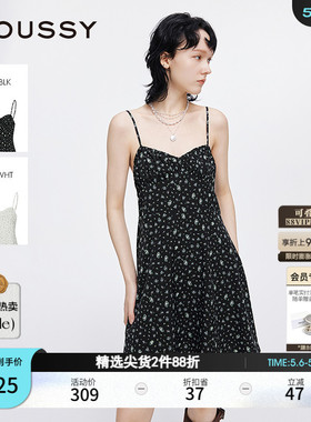 MOUSSY 夏季新品波嘻风茶歇裙碎花吊带连衣裙女028ISA33-1004