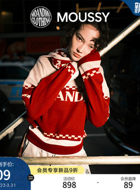 MOUSSY x MOANDMO 2026春季新品复古撞色毛针织衫010IAF01-7501