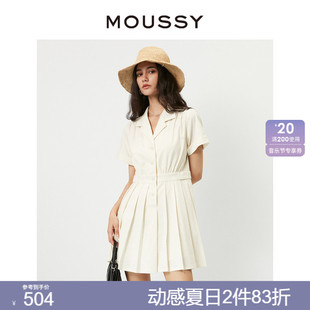 领衬衫 0470 拼接百褶收腰短款 新品 西装 夏季 连衣裙028GSZ30 MOUSSY