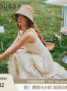MOUSSY 夏季新品甜美清新荷叶边圆领无袖连衣裙028ISA33-1003