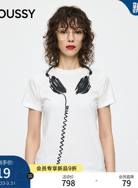 MOUSSY x Vaquera联名2026春季新品耳机印花短袖T恤010JSF01-0021