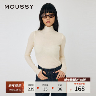 简约基础款 新品 多色高领修身 针织衫 9341 MOUSSY 010HAS80 冬季