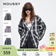 秋季 028ISA30 新品 衬衫 2301 复古街头撞色格纹连帽长袖 MOUSSY