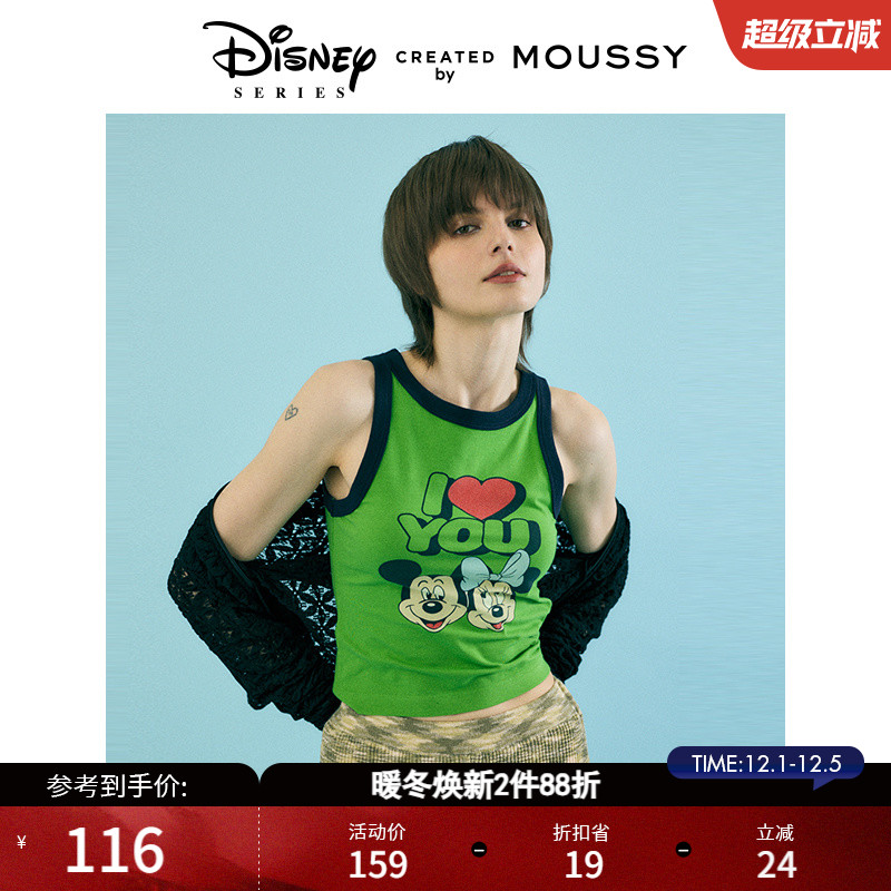 MOUSSY甜辣迪士尼印花TANK背心