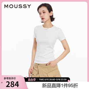 简约修身 0240 短袖 新品 基础款 2024夏季 T恤女010HS780 MOUSSY