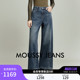 女028IAA11 MOUSSY 丹宁复古风阔腿牛仔休闲长裤 新品 1021 春季