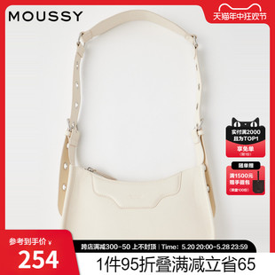 夏季 MOUSSY 新品 日系纯色设计感弧形单肩斜跨包010GST51 0480