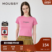 MOUSSY 2111 T恤010HAL90 秋季 新通勤风极简主义闪光LOGO短袖