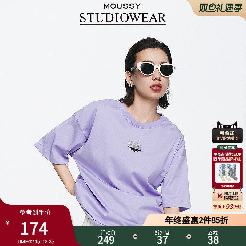 MOUSSY涂鸦印花短袖T恤