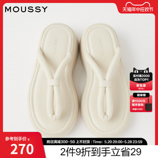 凉鞋 休闲沙滩风坡跟人字拖鞋 新品 MOUSSY 女010GSS52 夏季 0860