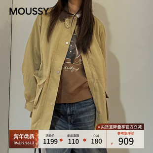 夹克外套028IAC30 MOUSSY 休闲撞色大口袋中长款 新品 1073 2025秋季