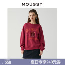 MOUSSY 日系复古字母刺绣套头宽松卫衣女010GAQ90 回归 爆款 5800