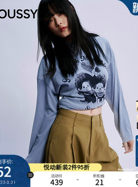 MOUSSY&Monchhichi合作款 春季新品印花长袖T恤028IAA01-1022