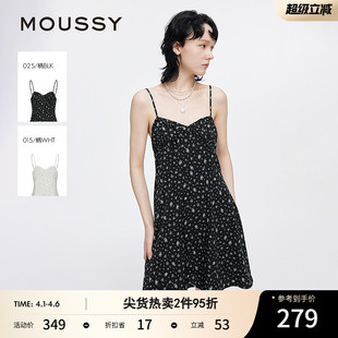 MOUSSY 新品 波嘻风茶歇裙碎花吊带连衣裙女028ISA33 1004 夏季