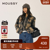 冬季 新品 英伦学院风格 MOUSSY 纹毛呢夹克外套女010HAA30 6731