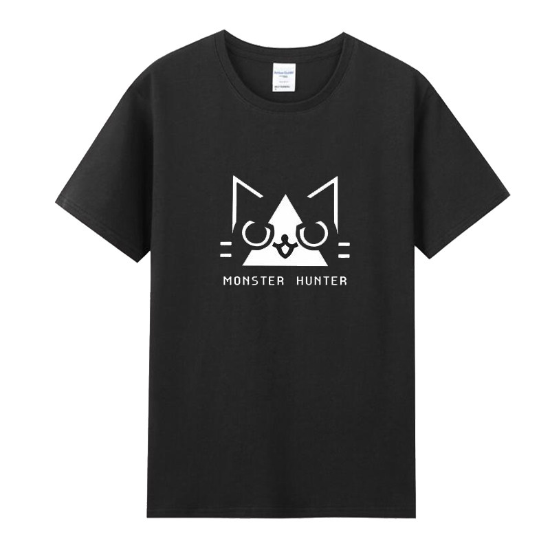 怪物猎人厨师艾露猫短袖动漫游戏周边T恤男女学生纯棉宽松衣服夏