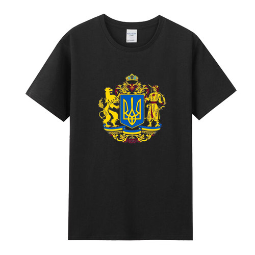 乌克兰Ukraine狮子与骑士徽章T恤