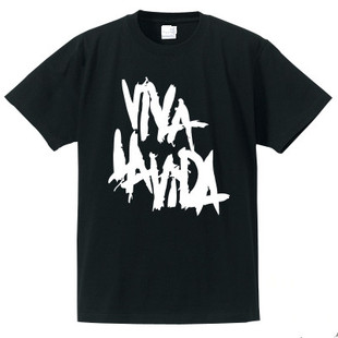 摇滚乐队t恤 coldplay Viva la vida 纯棉短袖 宽松圆领男女衣服