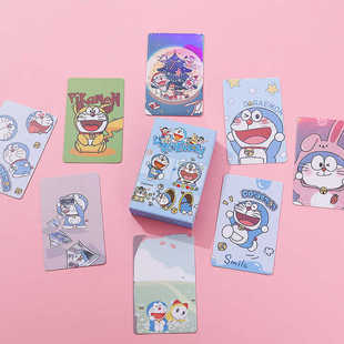 哆啦A梦镭射小卡机器猫小叮当蓝胖子大熊周边自制闪卡珍藏卡片3寸