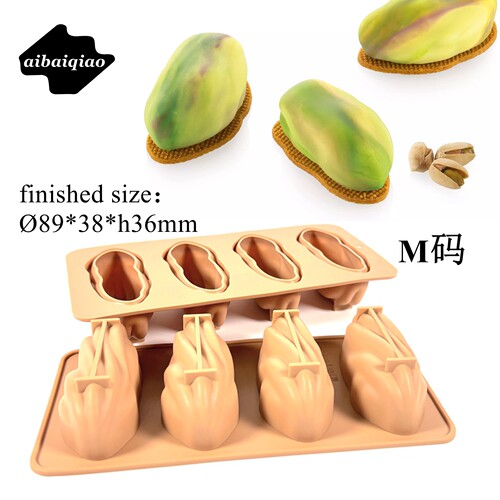 4连开心果甜品慕斯硅胶模具