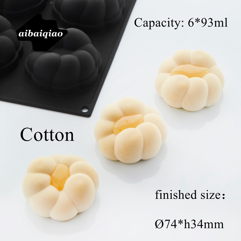 Cotton棉花甜品慕斯硅胶模具6连