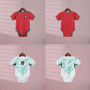 2627葡萄牙bb宝宝周岁足球服男女婴幼儿满月球衣阿根廷连体衣爬服