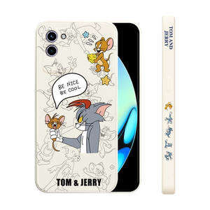 oppoa56手机壳猫和老鼠oppo a56液态硅胶软镜头全包防摔PFVM10创意新款opp0a高级0pp0a情侣简约男女款