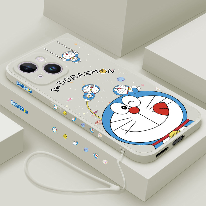 适用iPhone15手机壳新款苹果15promax液态硅胶保护套十五plus男女生镜头全包防摔软壳15pro卡通外壳pr0蓝胖子