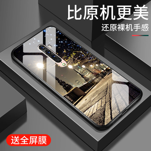 适用opporeno2手机壳新款reno2z钢化玻璃镜面保护套renoace男女生renoZ镜头全包防摔十倍变焦版硬壳简约街灯