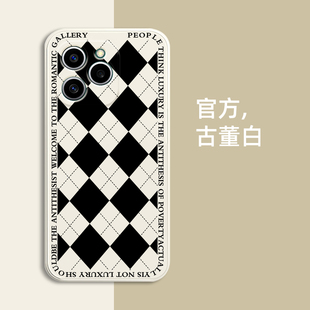 华为荣耀60se手机壳菱形黑白格子5G全包镜头保护套新款GIA-AN00防摔新潮牌女款限量版网红情侣男HONOR高级感