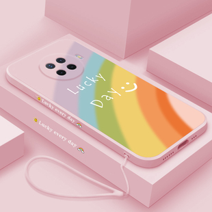 oppoAce2手机壳opporenoace保护套ace新品彩虹笑脸直边液态硅胶超薄外壳简约全包防摔女款个性外壳少女心ins
