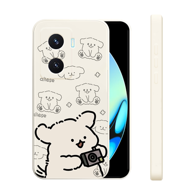 适用vivoy77手机壳5g新款y77e液态硅胶软壳viv0丫男女生y77t镜头全包防摔保护套y77创意卡通可爱潮外壳拍照狗