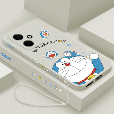 适用荣耀400手机壳新款华为honor400pro液态硅胶软壳镜头全包防摔保护套DNN一AN00潮男女生DNP卡通时尚蓝胖子