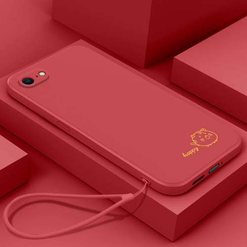 适用于苹果se手机壳happy虎新款se3镜头全包iPhoneSE3保护软套es3三代网红高级感iphone3液态硅胶3s男女款