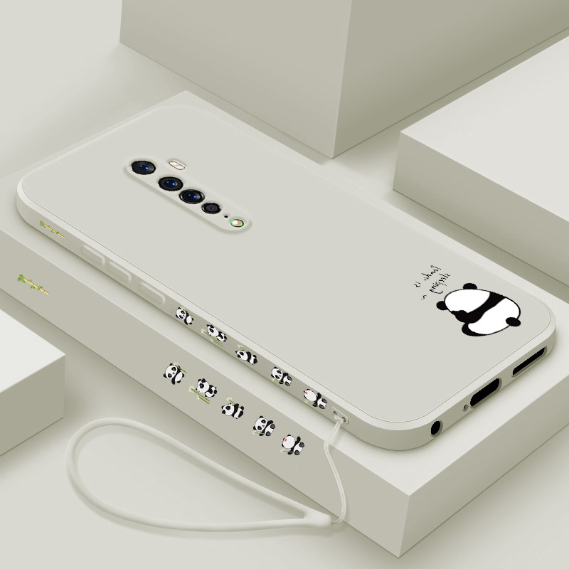 适用opporeno2手机壳新款reno2z液态硅胶软壳renoace男女生renoZ镜头全包防摔十倍变焦版保护套创意卡通熊猫