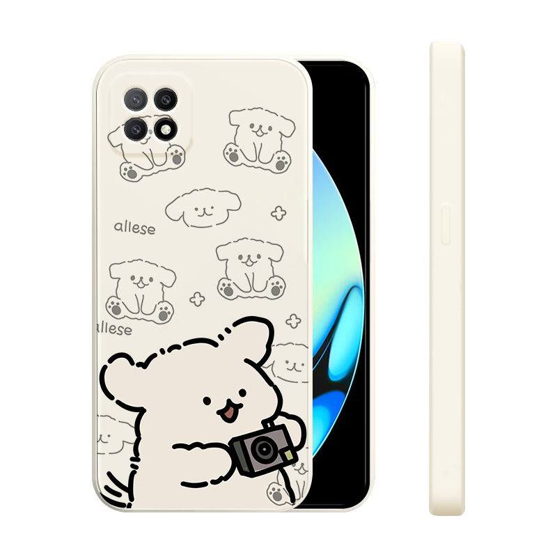 适用oppoA53手机壳5G新款a52液态硅胶软壳A5男女生oppo a59镜头全包防摔a59s超薄保护套0pp0卡通可爱外拍照狗