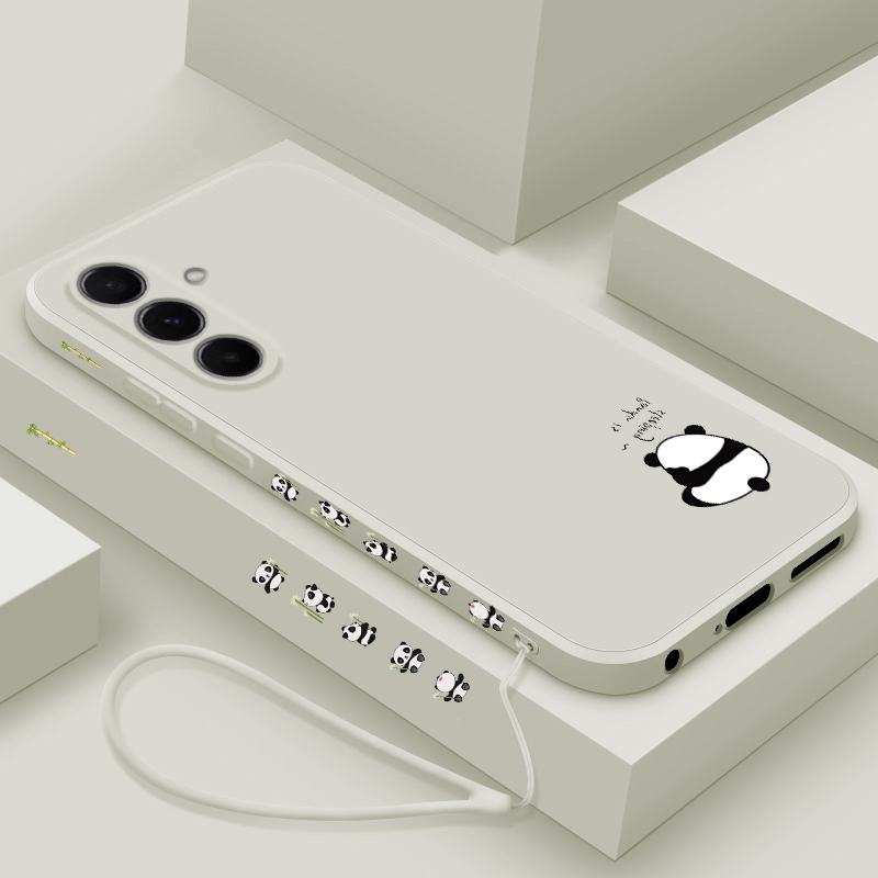 适用三星A56手机壳新款GalaxyA56液态硅胶保护套samsung镜头全包防摔软壳5G潮男女生a56网红卡通可爱外壳熊猫