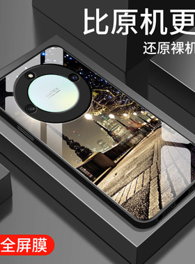 适用荣耀x40手机壳新款X40i钢化玻璃镜面保护套华为honorX40GT镜头全包防摔x40gt竞速版硬壳男女生简约外街灯