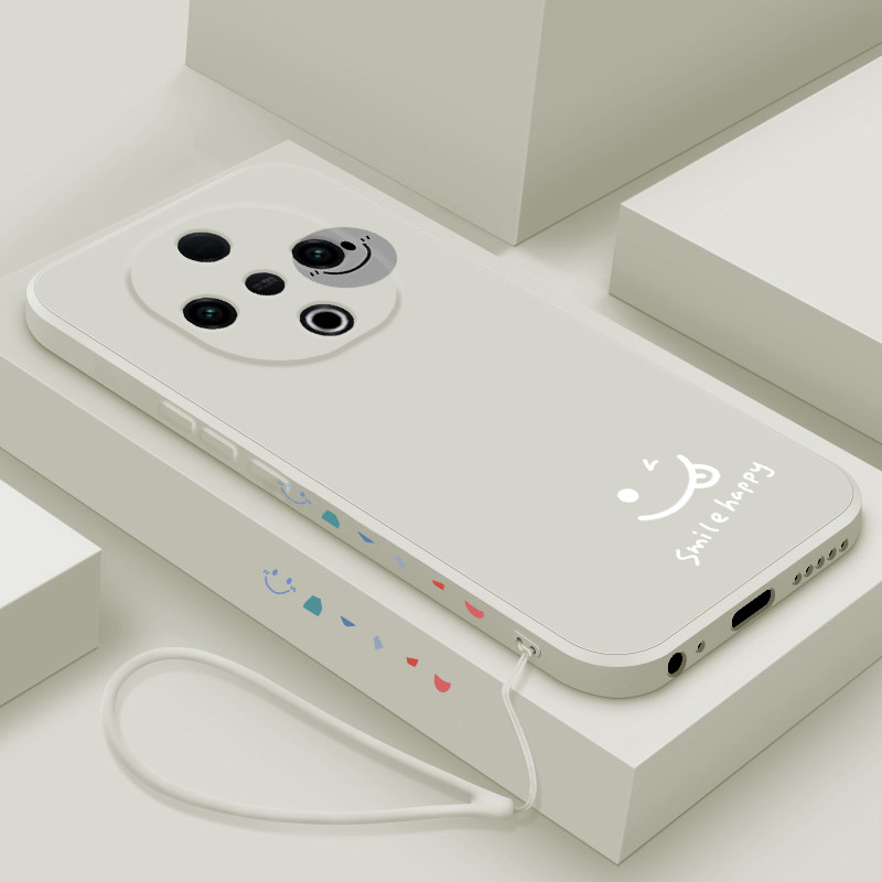 适用vivoy300手机壳新款y300i液态硅胶y300pro+保护套y200GT镜头全包y200T防摔y100软壳C男女生卡通网红笑脸