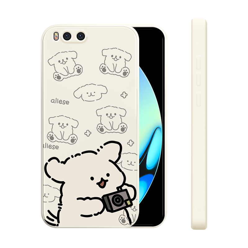 适用小米note3手机壳新款xiaomi6液态硅胶软壳男女生小米6X镜头全包防摔小米5x超薄保护套卡通可爱外壳拍照狗