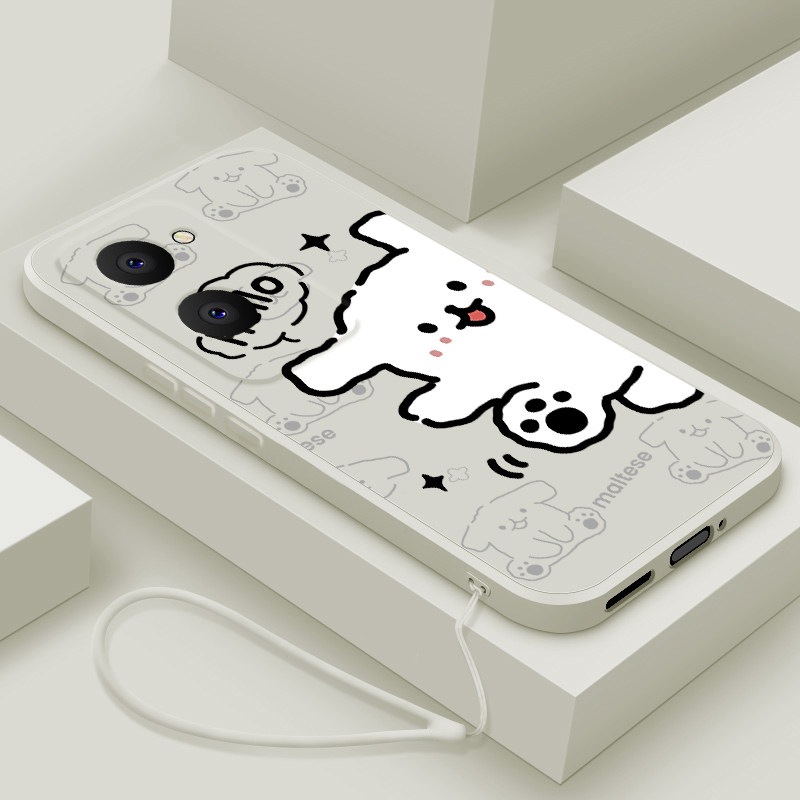 适用vivoy37手机壳新款y36pro液态y36s硅胶y36i软壳y35m+镜头y33e全包y32T防摔y31s保护套C男女情侣卡通小狗