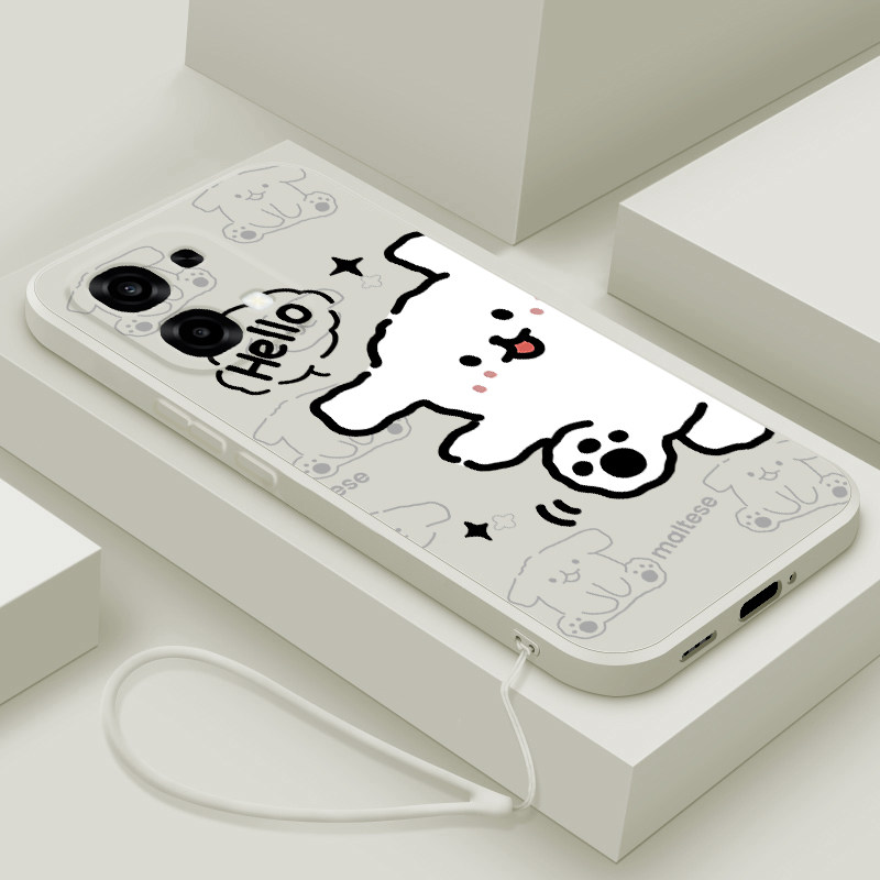 适用oppoA6手机壳新品A6i液态硅胶A6GT软壳A5 5G镜头A5x全包A5pro防摔A5活力版保护套oppo男女情侣款卡通小狗