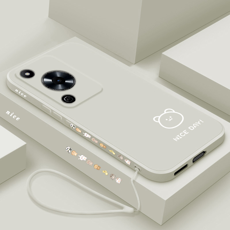 适用华为hi畅享70m手机壳新款5G智选MKY一AN20液态硅胶软壳WIKO镜头全包防摔保护套畅想7Om男女情侣线条小熊