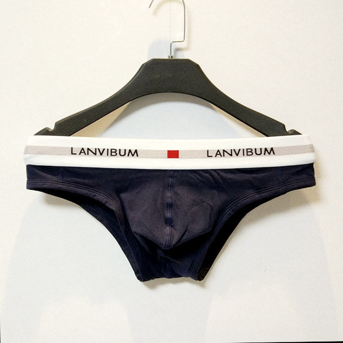 新款 男士 性感低腰纯色白色纯棉柔软青年大囊袋u凸三角裤内裤 男