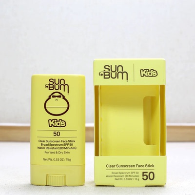 美国Sun Bum儿童面部滋润低敏防水海滩透明防晒棒SPF50珊瑚友好