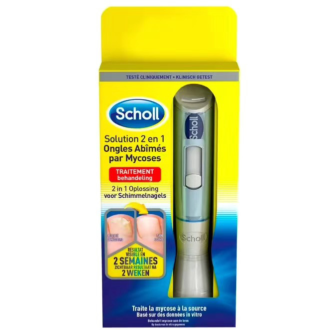 英国Scholl爽健2合1灰色指甲套装去除 99.9%指甲真菌3.8ml/瓶