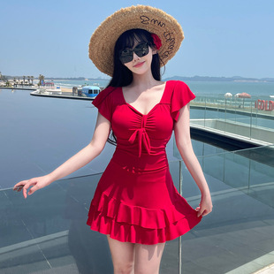 泳衣女大码高级感连体性感遮肚显瘦微胖女孩网红风海边度假泡温泉